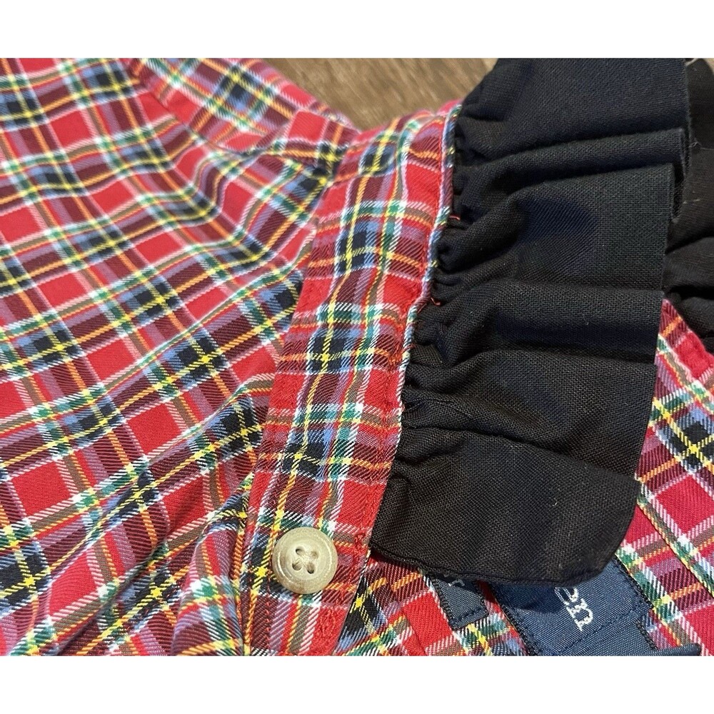 Vintage Ralph Lauren Reworked Upcycled Shirt Large Ruffled Collar Button Up - Picture 3 of 12